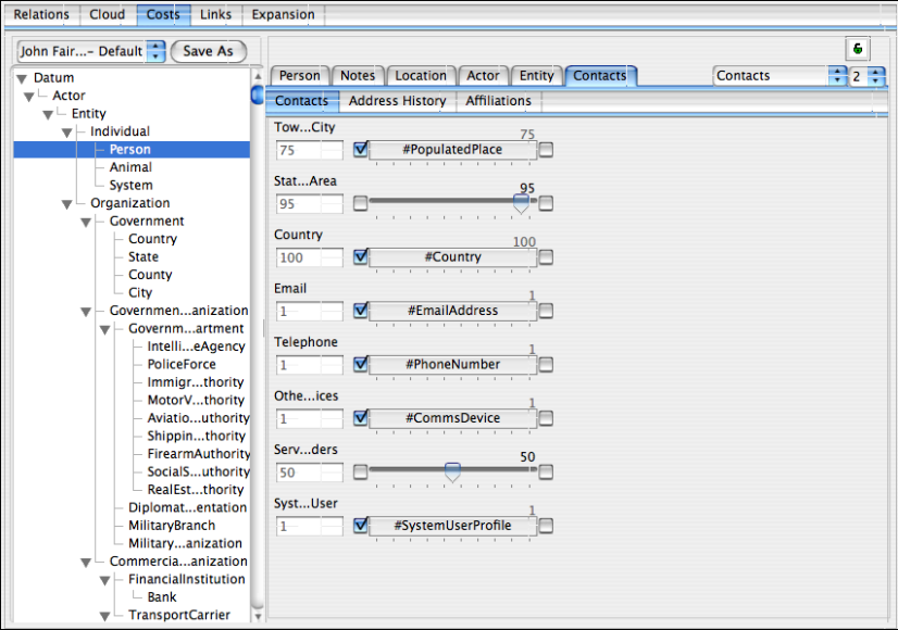 Link analysis tool interactively generates knowledge level queries